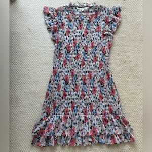Veronica Beard smocked Cici floral dress size 8